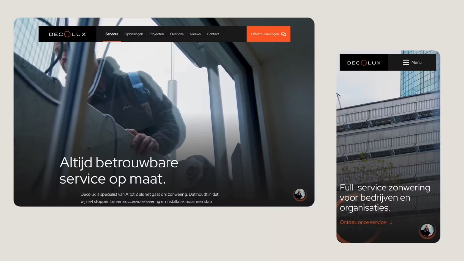 Decolux desktop en mobiel
